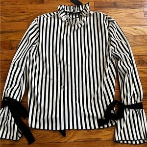 Black and white striped Zara top